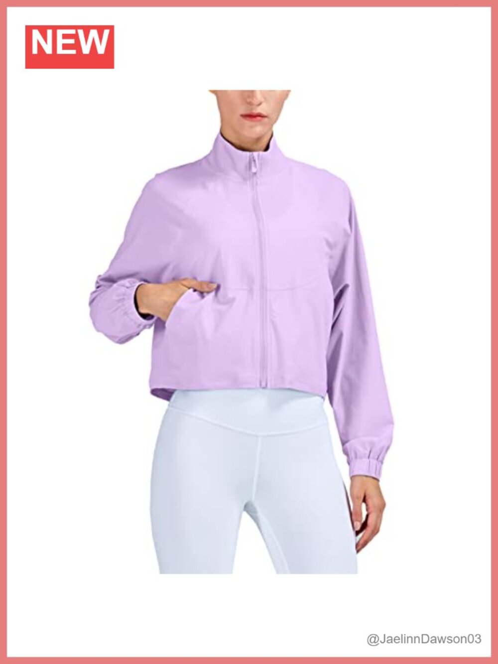 UPF 50+ Athletic Running Track Zip Up Cropped Jacket